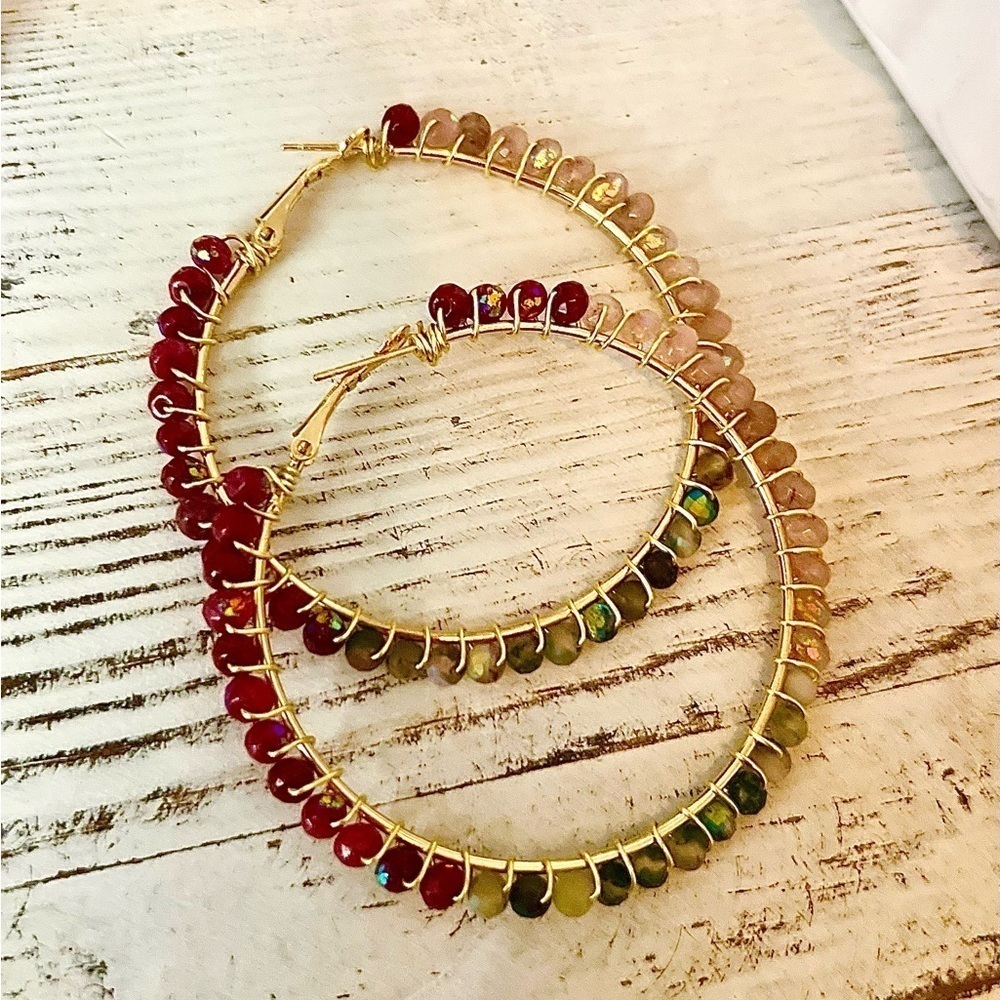 Hoop Earrings - Beautiful Seed Beads